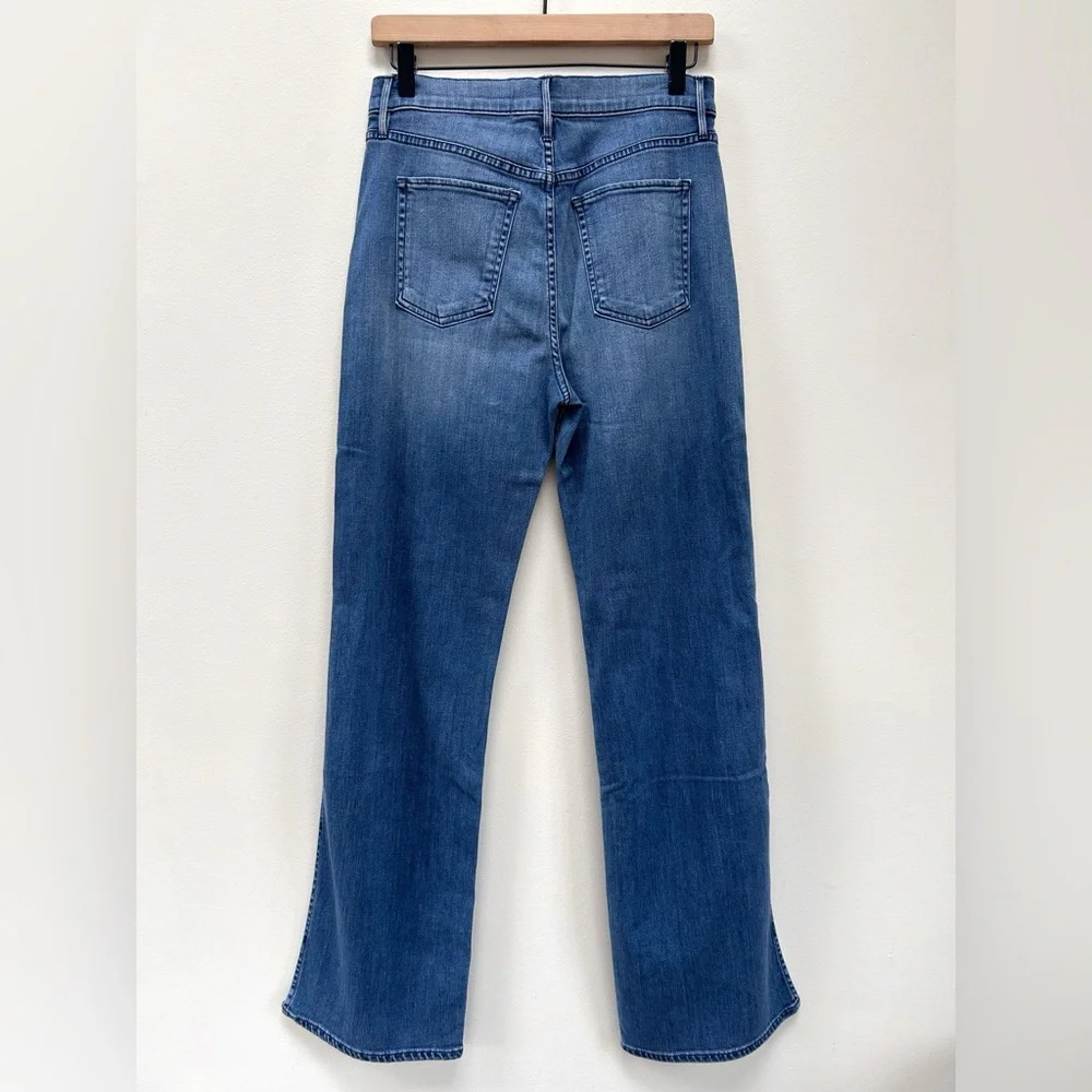 3x1 NY Adeline High Rise Wide Split Flare Jeans in Leia Medium Wash Blue Size 28